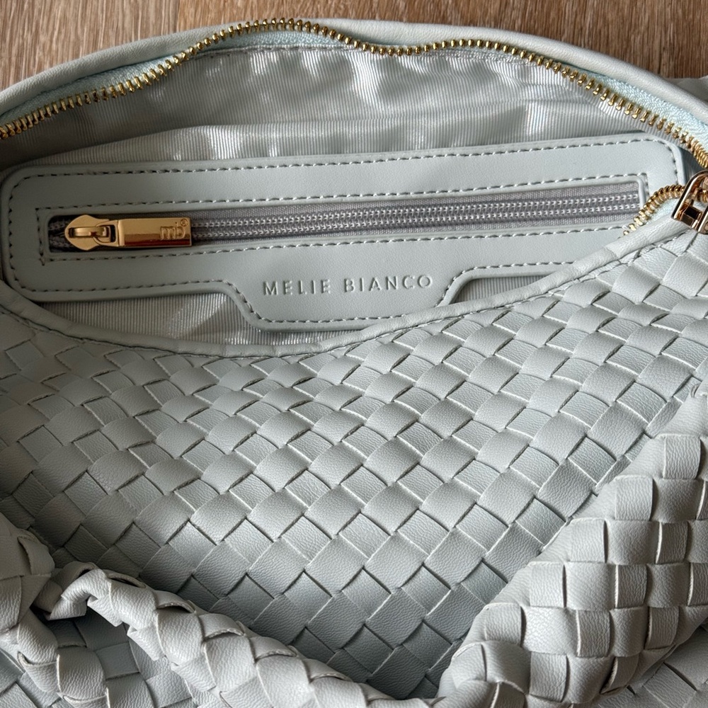 Elegant Woven Melie Bianca Mint Purse Beautiful Stylish Shoulder Bag - Picture 3 of 5
